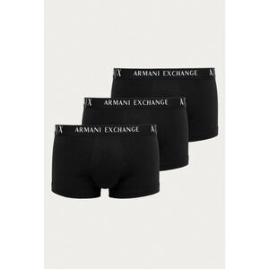 AX Armani Exchange Men 3-Pk Monogram Waistband Trunks Black Size M